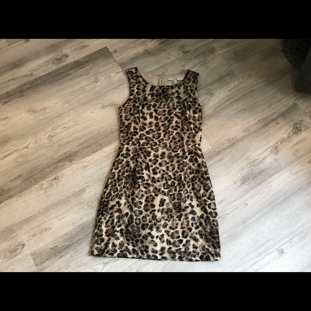 Like new Forever 21 Cheetah Print Mini Dress SP Sleeveless scoop neckline